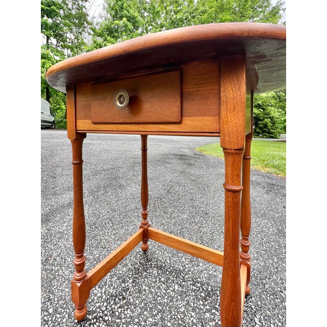 Small Vintage 1940’s Colonial Style Walnut Writing Table For Sale - Image 9 of 9