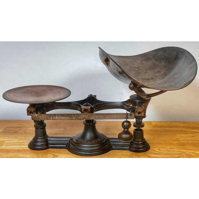 Brown Henry Troemner Apothecary Cast Iron & Metal Balance Scale #1, Circa 1890s For Sale - Image 8 of 8