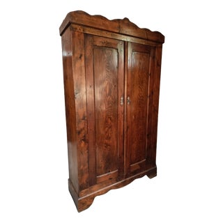 Antique French Pine Bonnetière Cabinet, 1900s For Sale