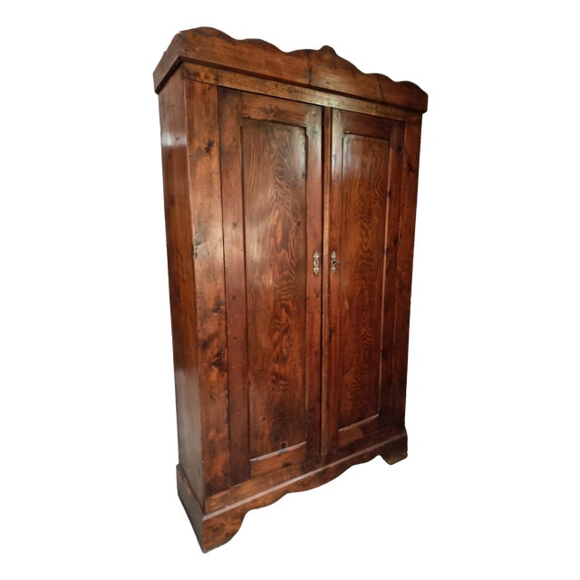 Antique French Pine Bonnetière Cabinet, 1900s For Sale