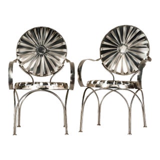 Francois Carre Pair of Chairs in Chrome Finish For Sale