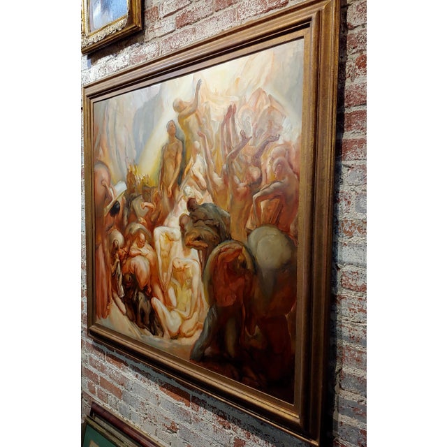 Edouard Vysekal -Terrifying Nude Scene of Bodies From Dante Inferno-Oil Painting For Sale - Image 11 of 13
