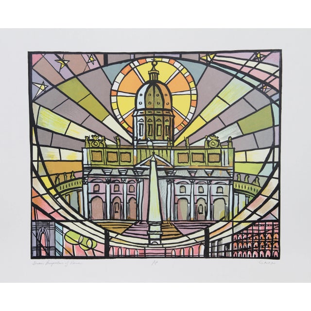 Bogdan Grom, Perspective of Rome, Lithograph For Sale