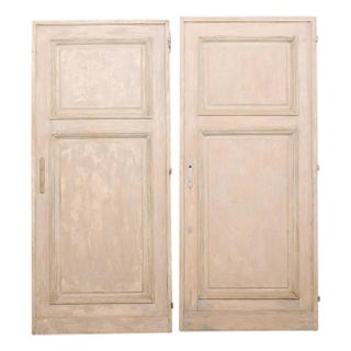 19th Century French Painted Wood Panel Doors – A Pair For Sale