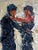 1990s Vintage Oil Painting of a Couple Dancing For Sale - Image 5 of 6
