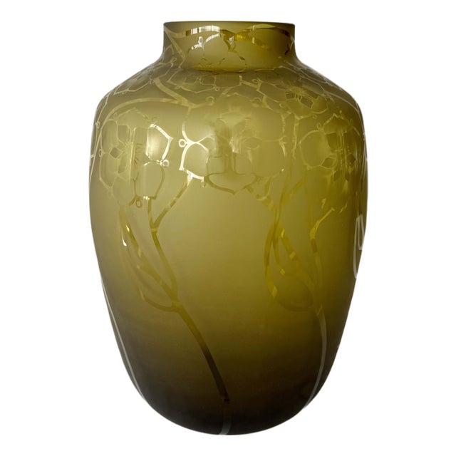 Italian Gold Yellow Glass Vase by Richard Rooze For Sale