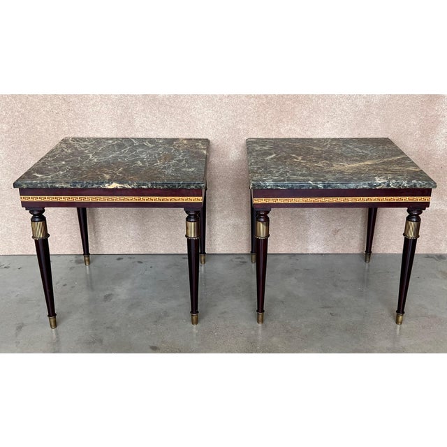 Mid 20th Century Set of Three Italian Modernist Midcentury Bronze-Mounted Coffee Tables For Sale - Image 17 of 18