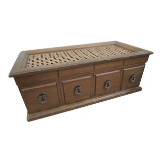 Cane Top Oak Wood Jewelry Music Box For Sale