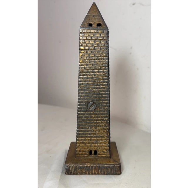 Rare Antique Original A. C. Williams Washington Monument Cast Iron Still Bank For Sale In New York - Image 6 of 10