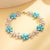 Contemporary Nina Zhou Turquoise Moonstone Diamond Cherry Blossom Bracelet in 14k Yellow Gold For Sale - Image 3 of 7