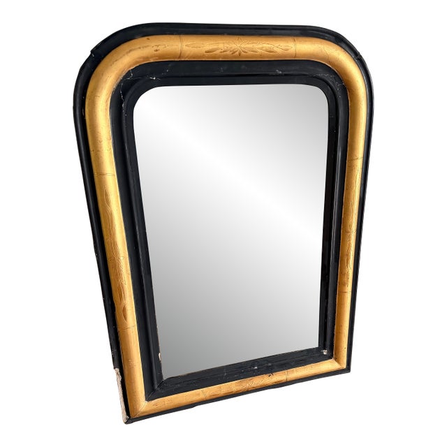 Early 19th Century Louis Philippe Ebonized and Gold Gilt French Mirror For Sale