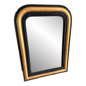 Early 19th Century Louis Philippe Ebonized and Gold Gilt French Mirror