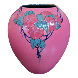 Rare 1921 Sara Sax for Rookwood Pottery French Red Glaze Morning Glories Vase