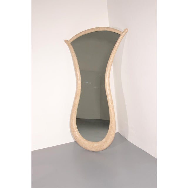 Large Italian Travertine Mosaic Mirror, 1960 For Sale - Image 4 of 9