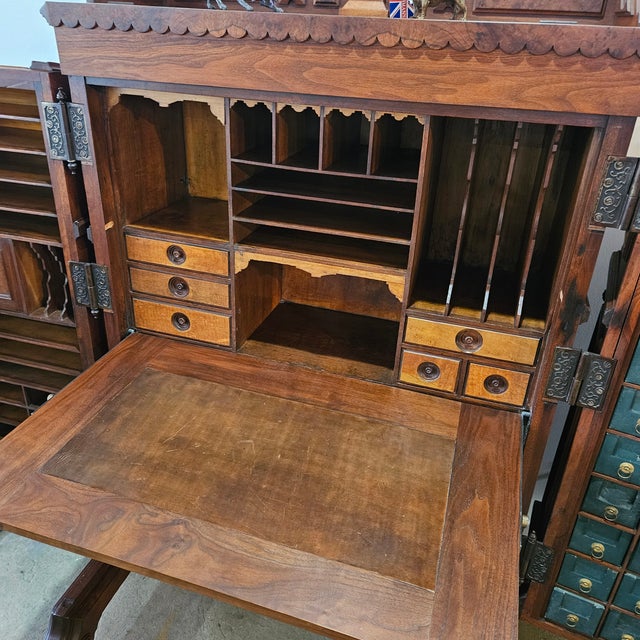 Victorian Late 19th Century Striking Victorian Wooten Walnut Standard Grade Desk For Sale - Image 3 of 12