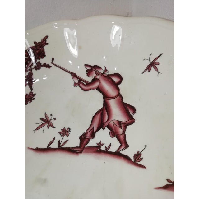 Mid-Century Modern Vintage Serving Plate in Hand-Decorated Ceramic from Vecchia Milano, 1920s For Sale - Image 3 of 8