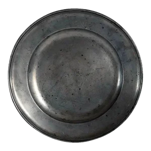 Large Continental Pewter Round Single-reeded Plate