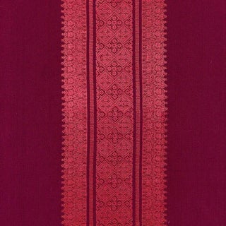 Schumacher Saree Stripe Fabric in Mulberry For Sale