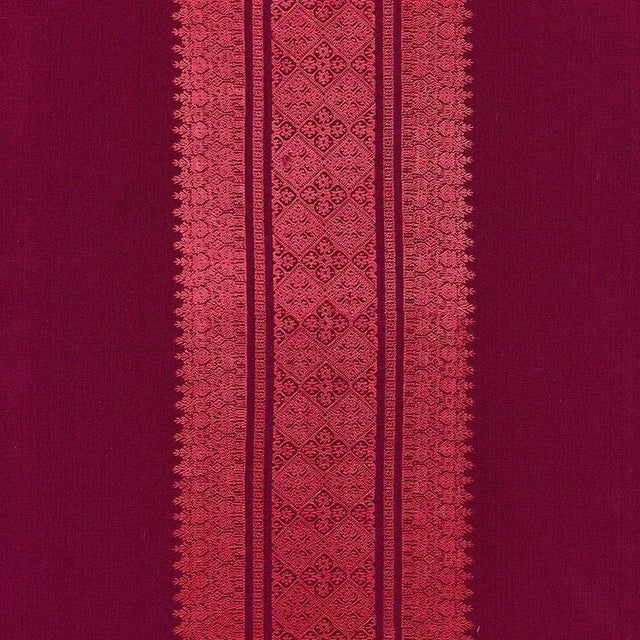 Schumacher Saree Stripe Fabric in Mulberry For Sale
