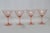 Art Deco Early 20th Century Pink Stem Depression Glass Optic Swirl Glassware Wine Sherry Goblets 4751b - 4pc For Sale - Image 3 of 11