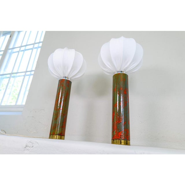 1960s Large Mid-Century Modern Ceramic Table Lamps, Sweden, 1960s, Set of 2 For Sale - Image 5 of 12