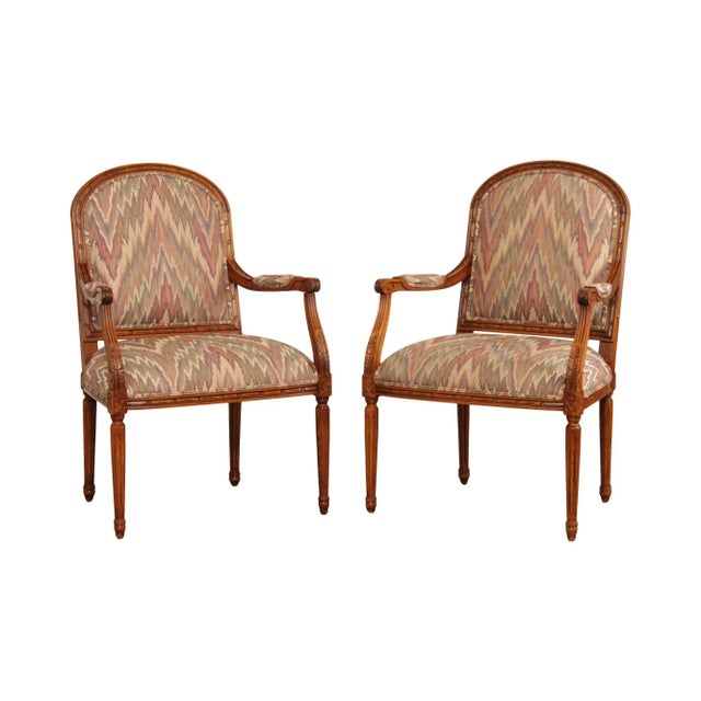 1990s Ethan Allen French Louis XVI Style Armchairs - A Pair For Sale - Image 13 of 13