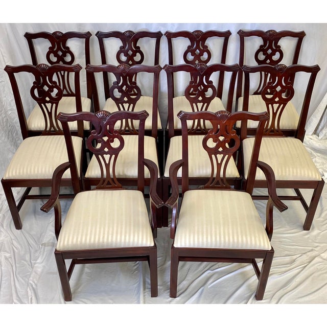 Vintage Mahogany Lexington Furniture Chippendale Dining Chairs Set of