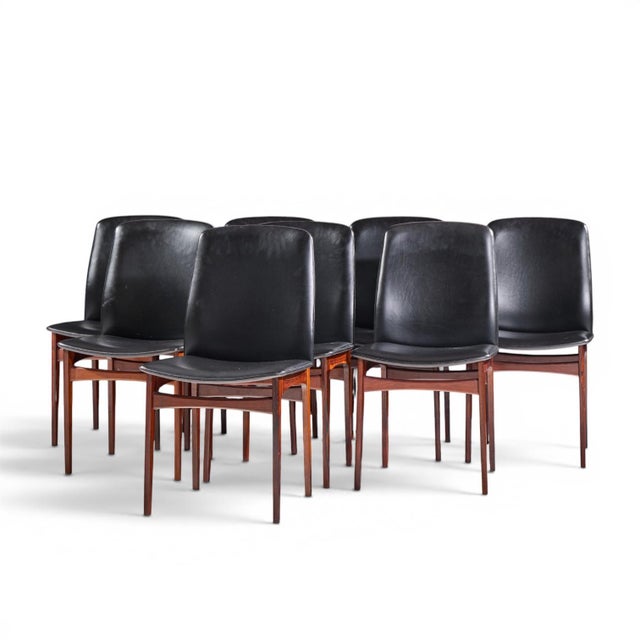 Mid-Century Modern Johannes Andersen Style Mid Century Danish Rosewood Dining Chairs - Set of 8 For Sale - Image 3 of 10