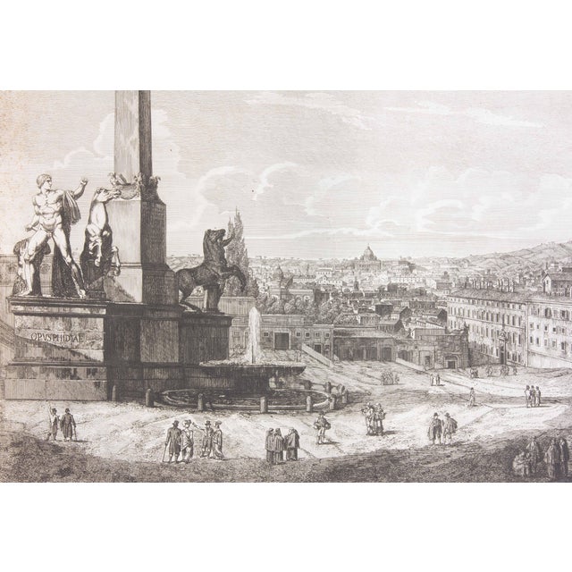 The Monte Cavallo by Luigi Rossini. Signed and dated in the plate 1822. Unframed. Etching from Luigi Rossini's (Italy,...