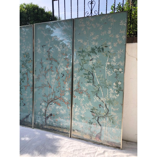 Framed "Eastern Eden" Iksel Wallpaper Panels Set of 4 Chairish