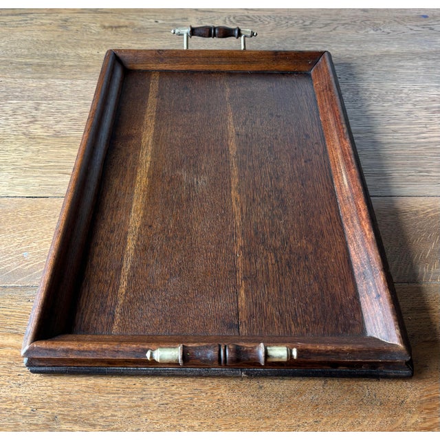 Wood Antique English Oak Serving Tray For Sale - Image 7 of 8