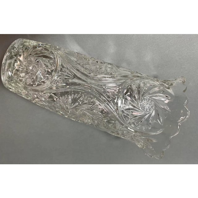 Vintage European Brilliant Cut Glass Vase, Circa 1960 From Belgium For Sale In Palm Springs - Image 6 of 12