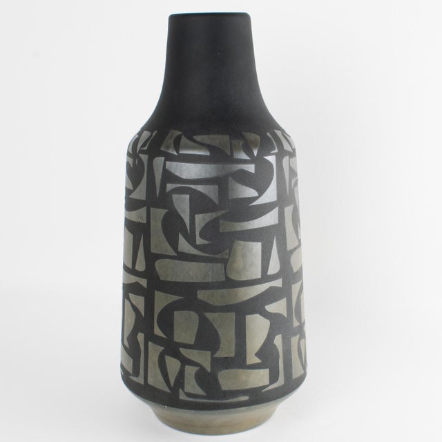 Mid-Century Modern Mid-Century Modernist Acid-Etched Glass Vase, France, 1970 For Sale - Image 3 of 14