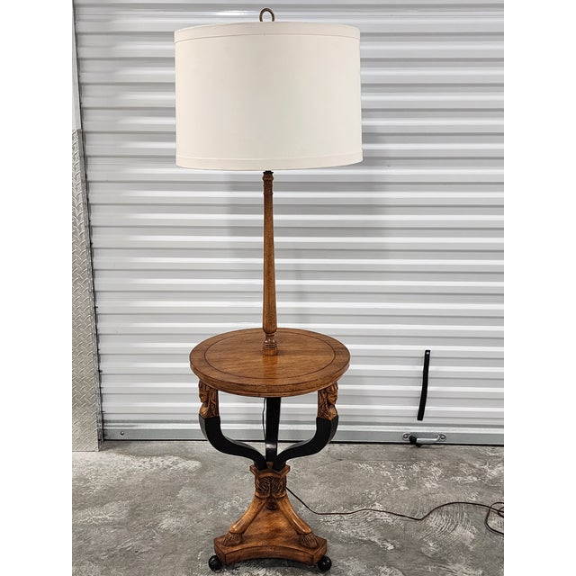 Neoclassical Vintage Neoclassical Style Floor Lamp With Table For Sale - Image 3 of 12