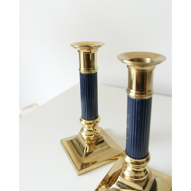 Vintage Gilded Brass Candlesticks, 1970s, Set of 2 For Sale - Image 3 of 13