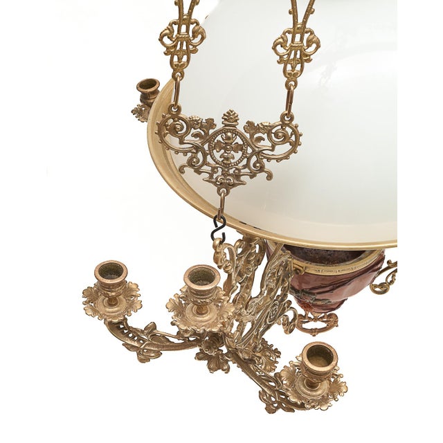 Antique Electrified Chandelier for Candles For Sale - Image 9 of 14