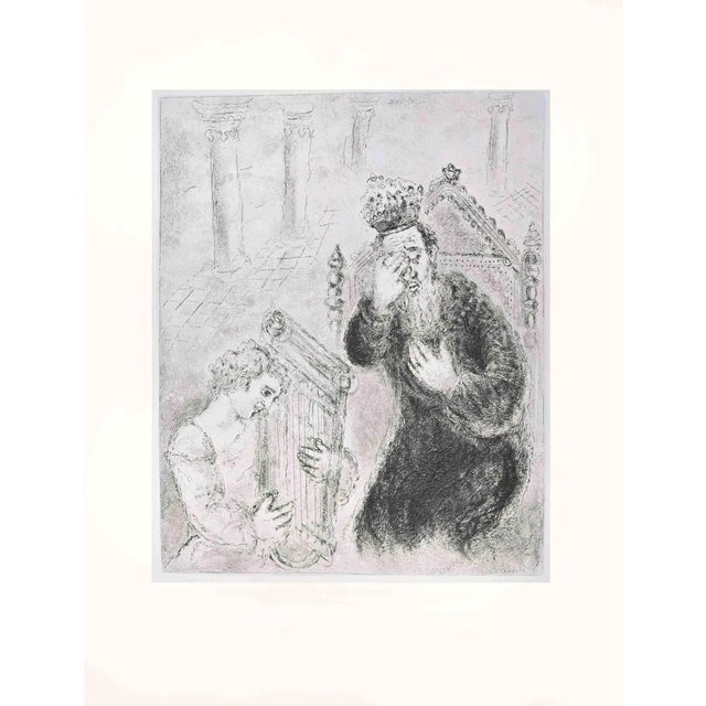 Marc Chagall, Saul and David, Etching, 1956 For Sale