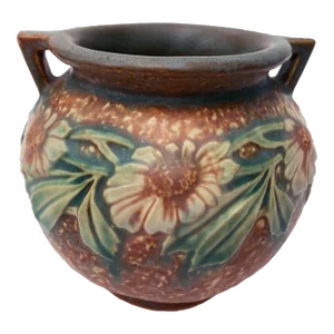 1920s Roseville Unmarked, Dahlrose Jardinière Flower Pot