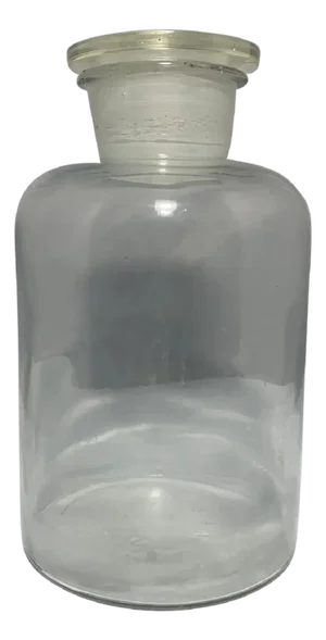 Vintage Millville Apothecary Jar: Large Glass Stopper Bottle, c. 1903-1930