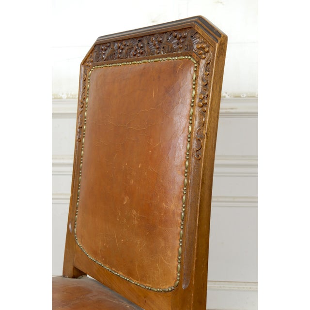 Art Deco Side Chairs in Carved Walnut attributed to Gauthier-Poinsignon, 1920s, Set of 6 For Sale - Image 16 of 18