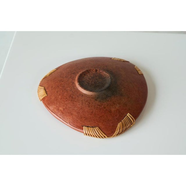 Mid-Century Vide Poche in Terracotta and Straw, 1960s For Sale - Image 10 of 11