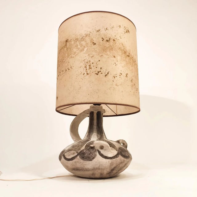Large German Stoneware Table Lamp from Søholm, 1960s, in None conditions. Designed 1960 to 1969 European Plug (up to...