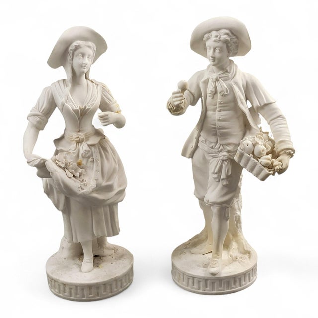 Minton Pair of Parian Biscuit Figures of Gardeners, England, 1845, Set of 2 For Sale - Image 12 of 12