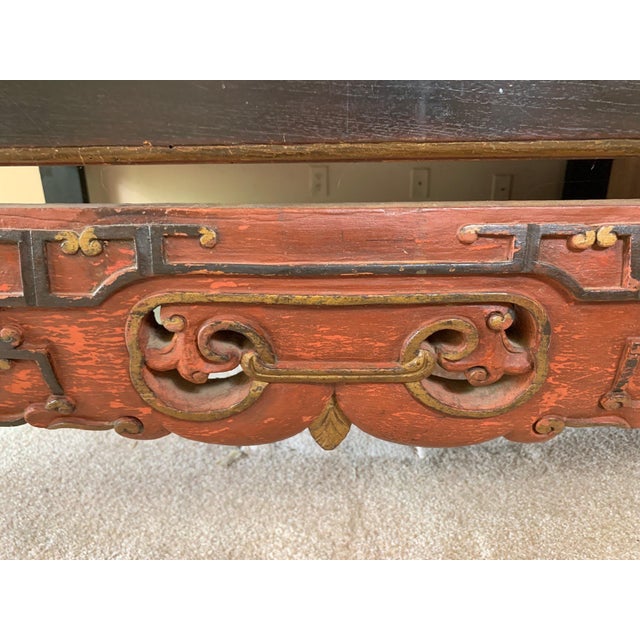 Black 19th Century Chinese Polychrome and Gilt Canopy Wedding Bed For Sale - Image 8 of 18