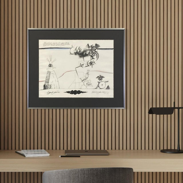 Saul Steinberg Signed Lithograph "Annuit Coeptis" 1960s Mid-Century Modern Framed Art For Sale - Image 11 of 13