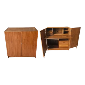 Danish Modern Mummenthaler & Meier Style Teak Secretary Desk Cabinet