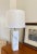 Robert Sonneman Minimalist White Marble Plinth Table Lamp With Chrome Neck (After Nessen) For Sale - Image 4 of 12