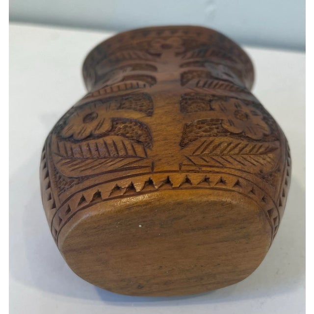 Vintage Hand Carved Wooden Vase For Sale - Image 10 of 10