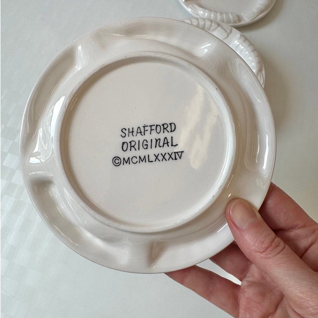 Vintage Set of 6 Ceramic Shrimp Appetizer Plates by Shafford Japan For Sale In New York - Image 6 of 6