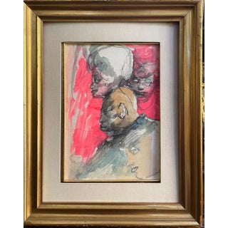 Mino Maccari, Figure Study, 20th Century, Watercolor, Framed For Sale